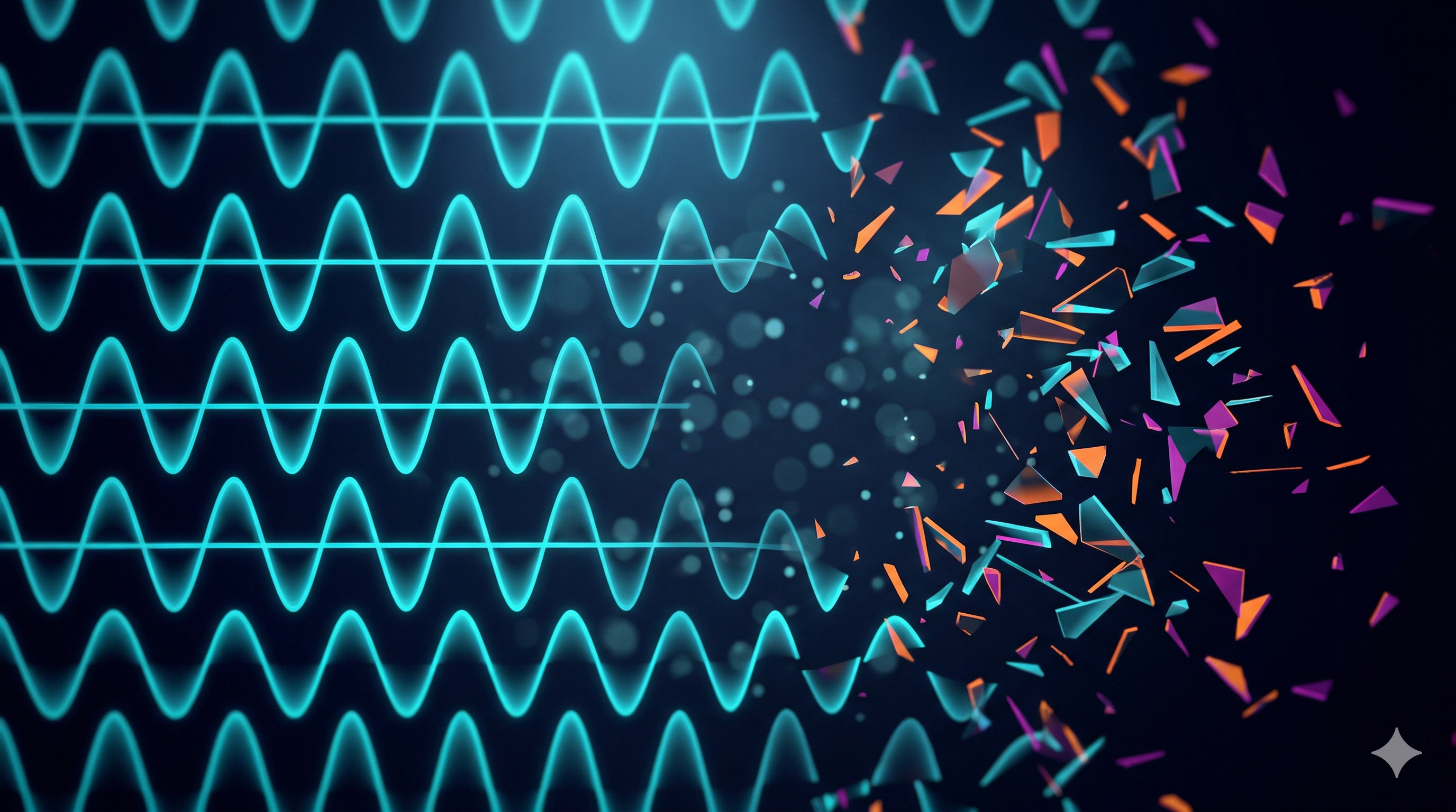 Abstract visualization of a digital watermark being dissolved from an AI-generated image