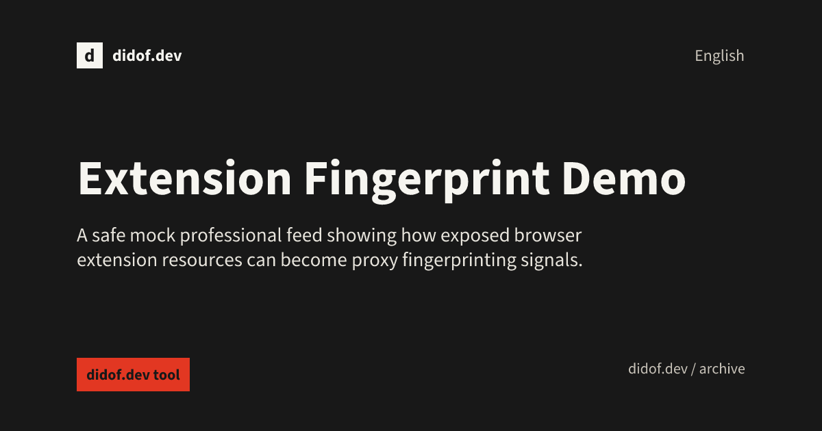 Extension Fingerprint Demo