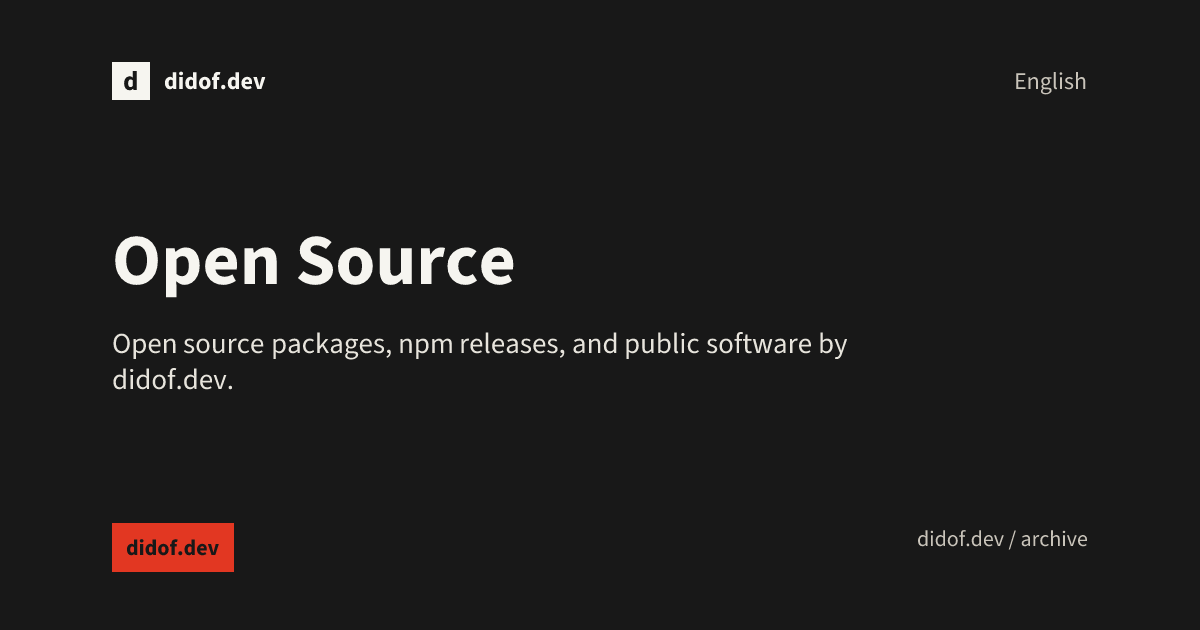 Open Source • didof.dev | Senior Fullstack Engineer